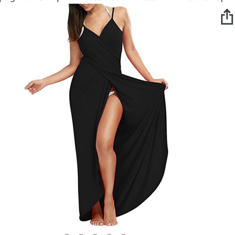 Cross cross black bathing suit cover up